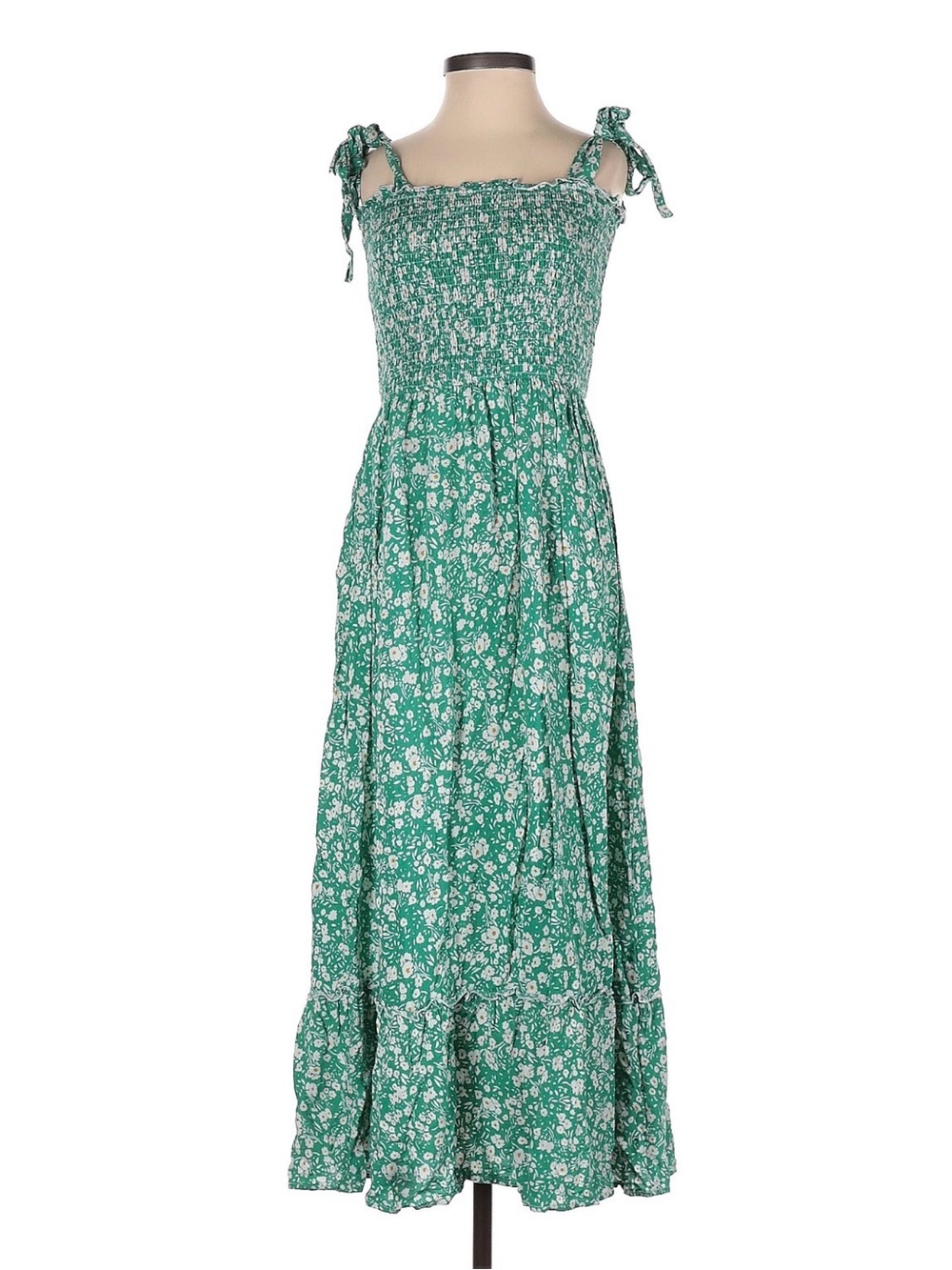Green floral dress